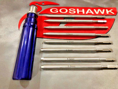 Professional Bone Screwdriver Set Quick Coupling Handle 8 Hex Bits 1.5 - 5.0mm