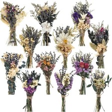 Layhit 12 Pack Boho Dried Flower Bouquet Mini Wedding Handmade Dry Flowers Decor
