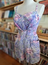 Vintage 1950s Muriel Original Swim and Sun Fashions Pastel Floral Pinup Swimsuit