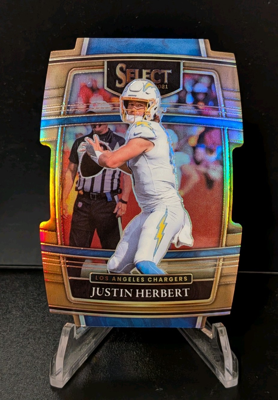 2021 Panini Select #19 Justin Herbert Copper Prizm Die Cut #/199