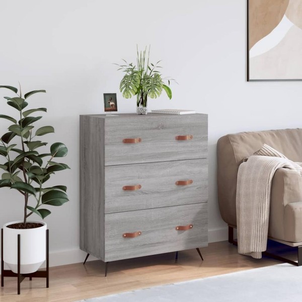 Kommode Grau Sonoma 69,5X34X90 Cm Holzwerkstoff-image