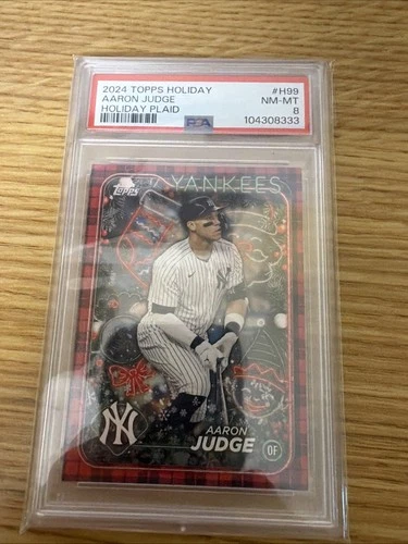 2024 Topps Holiday - Aaron Judge #H99 Plaid PSA8