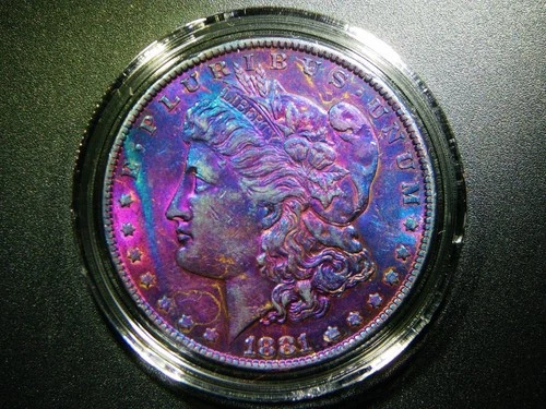 AU+/UNC. 1881 MORGAN SILVER DOLLAR BEAUTIFUL TONED COLLECTOR GRADE COIN M-1269