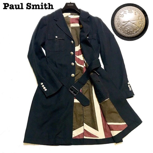 Paul Smith trench coat, M, black, men's, cotton, Union Jack, size M from japan