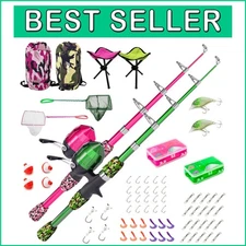 Lightweight Telescopic Fishing Pole Kit for Youth - Perfect for Beginners