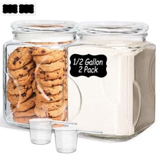 ComSaf Glass Jars 64oz with Lids | Food Storage Containers | Laundry & Kitchen