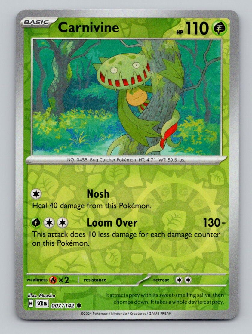 Carnivine 007/142 Common Stellar Crown Pokemon Reverse Holo Near Mint