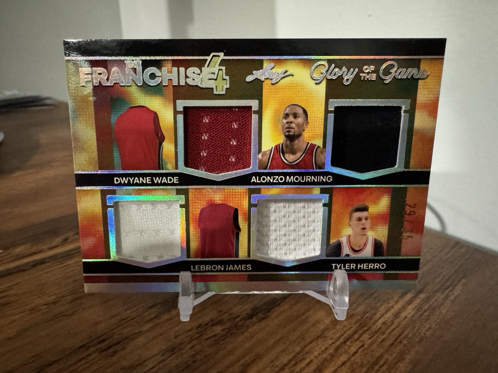 2025 Leaf Glory of Game Used Jerseys Franchise 4 Miami #/35 LeBron Wade Mourning