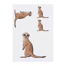 4 x 'Meerkat Pup' Temporary Tattoos / Transfers TO00042193 