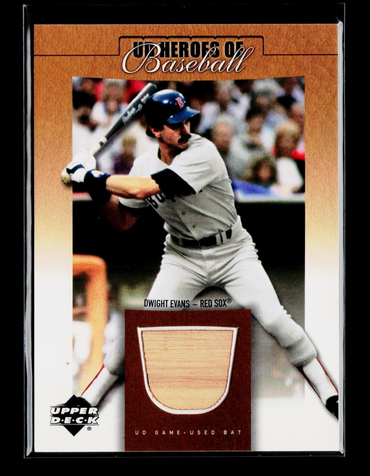 2001 Upper Deck Prospect Premieres Dwight Evans UD Heroes of Baseball Game Bat