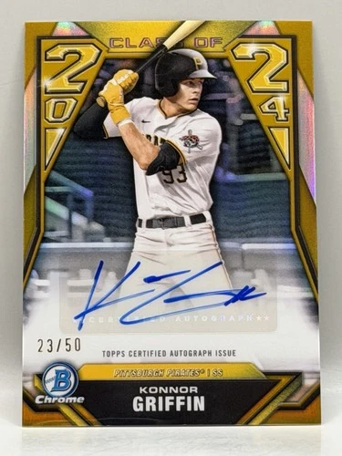2024 Bowman Chrome Draft Konnor Griffin Class Of 2024 Gold Refractor Auto #23/50