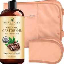 Castor Oil Pack Wrap  Organic Castor Oil 16 oz  Reusable Wraps  Durable Co...