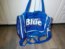 Rare Vintage Labatt Blue Beer Gym Hockey Duffle Bag Canada Zippers