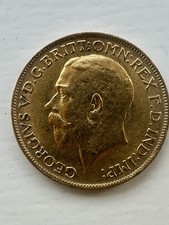 George V Full gold Sovereign coin Sydney mint 1913