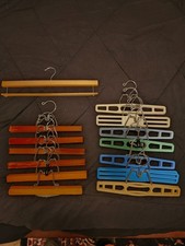 Lot Of Plastic And Wooden Clamp Hangers