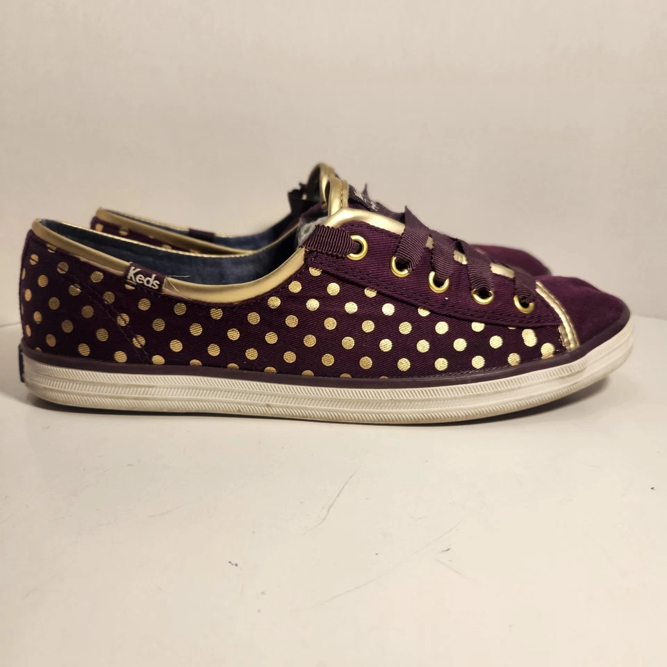 Taylor Swift Keds Colaboración Púrpura Con Lunares Dorados Talla 7.5 Foto 3 de 4