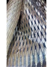 Tessuto base organza ricamata disegno foglia con smerlo alta 150 cm 7115