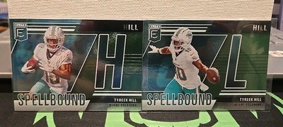 2024 Elite Tyreek Hill #1 and #3 Spellbound Green ''H'' & ''L'' (1st) Miami Dolphins