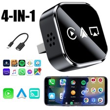 2026 Carplay Adapter Wired to Wireless CarPlay Android Auto Mirror Link 4-IN-1