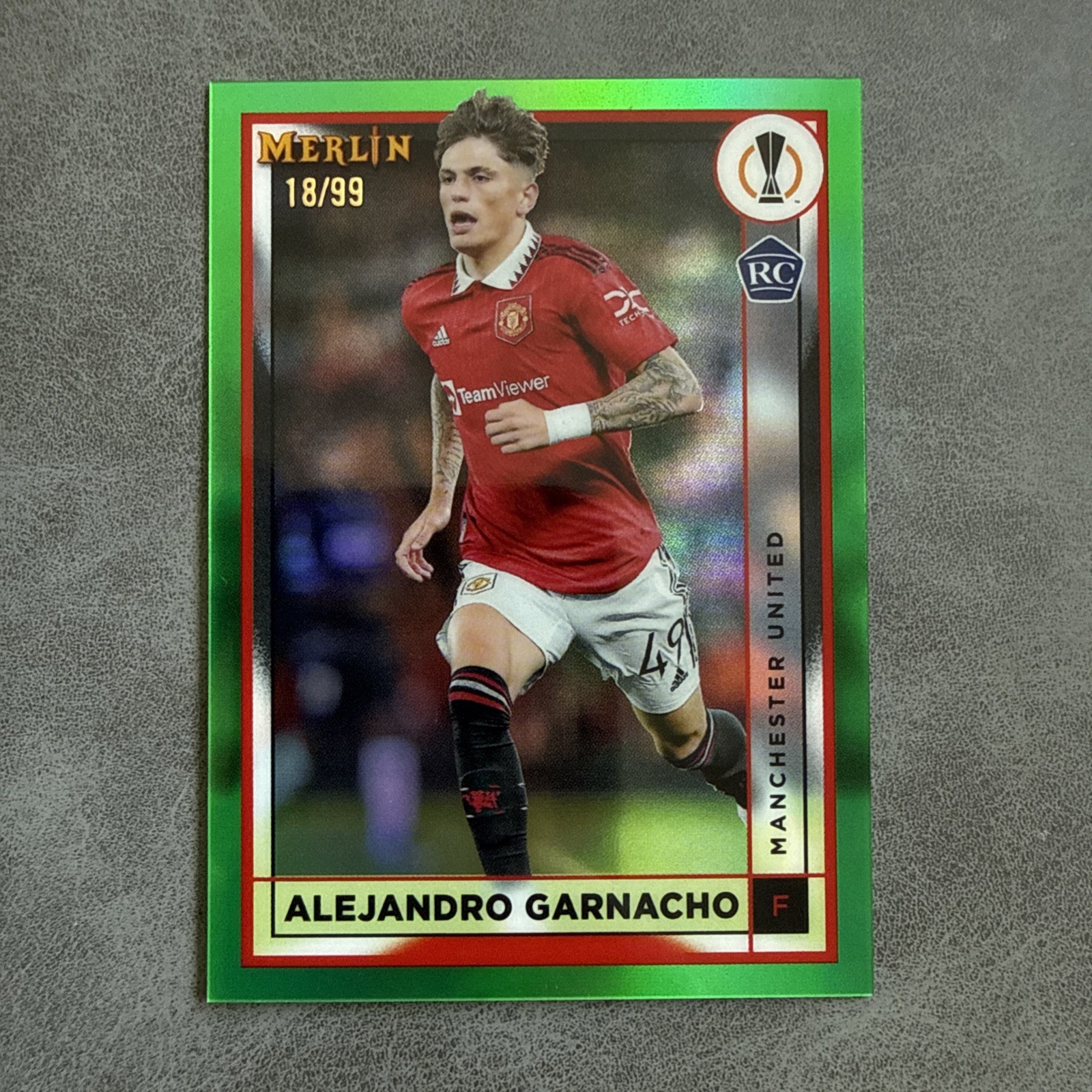 2022-23 Topps Merlin UCC - Alejandro Garnacho #96 Rookie Green Refractor 18/99