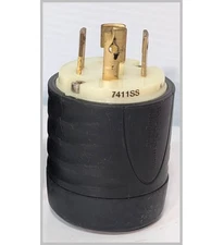 Pass & Seymour 7411SS Turnlok Plug, 20A, 120/208v, Double Pole, 3 Phase, 3-Wire