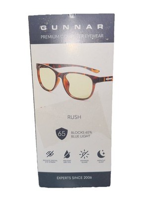 Gunnar Rush 65% Blue Light Amber Computer/Game Glasses Optics Tortoise G-Shield