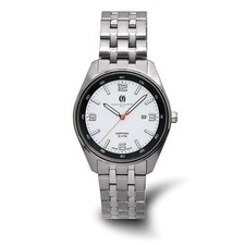 Charles-Hubert Mens Titanium Quartz Watch With White Dial  Date Display