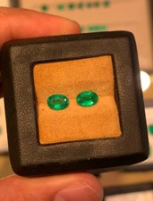 1.38 Ct Natural Zambia Emerald Oval Cut 7x5 MM Pair's Loose Gemstone For Jewelry
