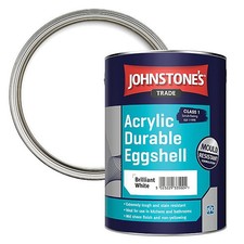 Johnstones Trade Acrylic Durable Eggshell Paint Brilliant White Multi Surface 5L