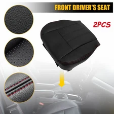 Driver Bottom Seat Cover Fit For 2008-2020 Dodge Grand Caravan Black w/ Red Seam
