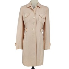SALE Ann Taylor LOFT Herringbone Cotton Knit Trench Dress Coat Women's Size 4