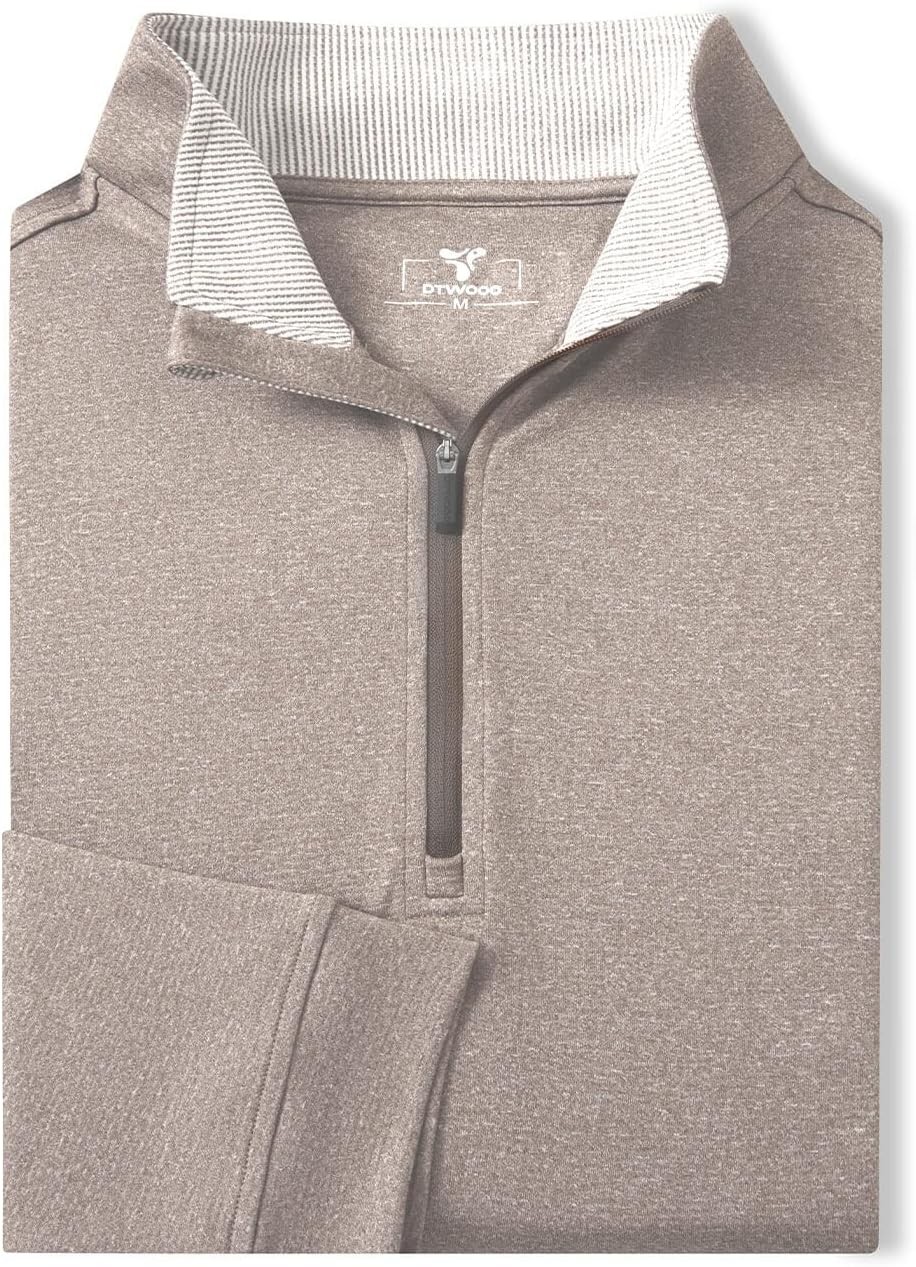 Men's Quarter Zip Golf Pullover Men Mock Neck Sweatshirts Dry image 4