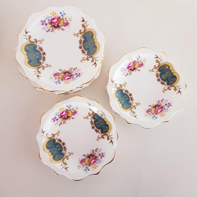 Royal Albert Berkeley Bone China Set   Floral Blue Pattern, 6 Pieces