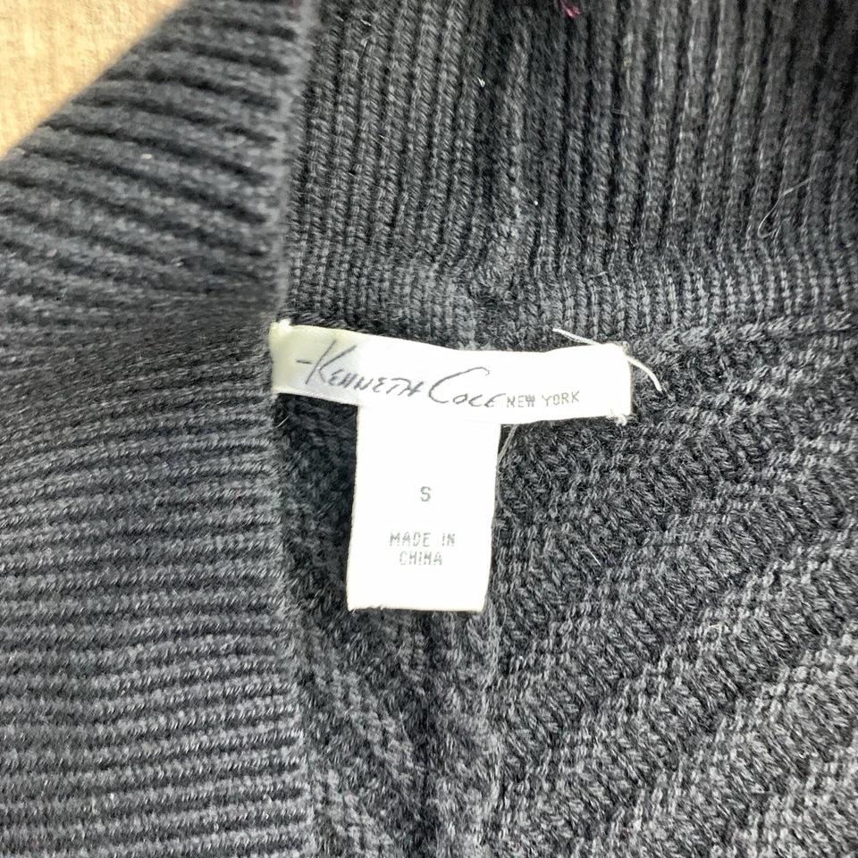 Kenneth Cole New York Long Cardigan Sweater Womens Size S Black Button - Image 2 of 4