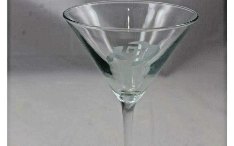  CU Buffs Crystal Glass Martini Cocktail Cocktail Bar Margarita Large 10oz 8" - Image 2 of 4