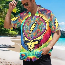 Grateful Dead. Hawaiian Button Shirt.  70's Rock Music