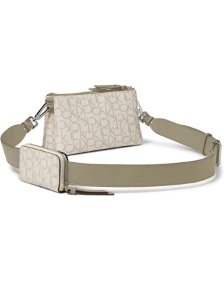 Calvin Klein Damen Chrome Signature Zippered Crossbody Bag | Handtasche | Geldbeutel