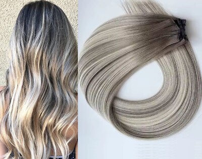 18 , 22  Genius Wefts, 50g,100% Human Remy Balayage Hair Extensions #B7-7/60
