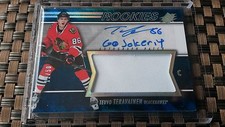 2014-15 SPX TEUVO TERAVAINEN Blue Spectrum Rookie #171 Patch Auto 12/50 Canes (C