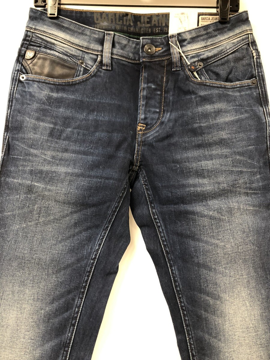 Jean Homme Garcia – Taille W28 L34 – Coupe Slim Bleu – 99% Coton – Neuf Avec étiquettes