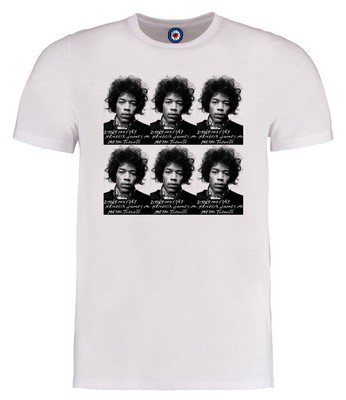 Jimmi Hendrix Famous Mug Shots T-Shirt - Adult Sizes