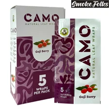 CAMO Self-Rolling Natural Leaf Wraps 125mm wraps - GOJI BERRY Flavor (Full Box)