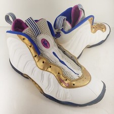 Nike Little Posite One GS White Fuchsia Blast Racer Blue Gold Sz 5.5Y 644791-103
