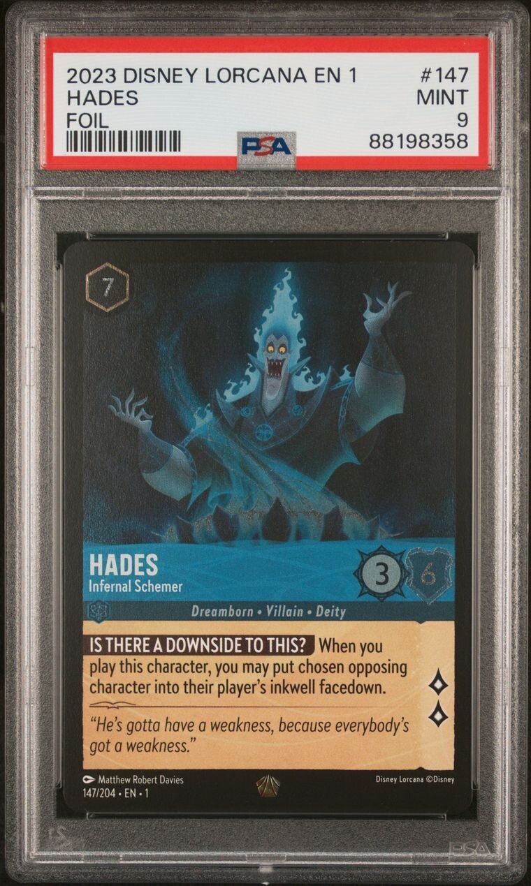 Hades - Infernal Schemer FOIL #147 PSA 9 MINT - 2023 Disney Lorcana
