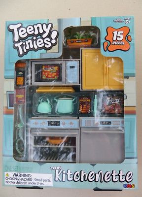 Teeny Tinies  Kitchenette 15 Piece Mini Food Playset Dollhouse Miniatures