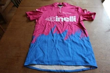 VTG CINELLI TOMMASO CYCLING JERSEY SS 1/4 ZIP  PINK BLUE SIZE 4 ITALY SMALL MED