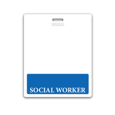 5 Pack - Social Worker Badge Buddy Oversized Horizontal XL ID Badge Backer Card