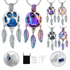 Cat/Dog Cremation Jewelry Dream Catcher Urn Pendant Necklaces for Ashes Memorial