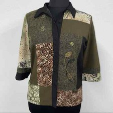Women s animal print blouse sz 10