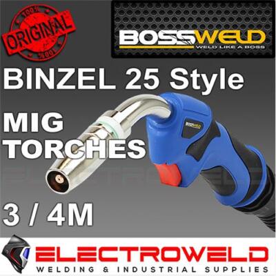BOSSWELD Binzel Style BZ25 MIG Torch, Welding Gun 3m 4m SB25 MB25 BZL25 Euro